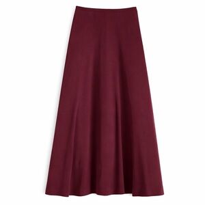 Peruvian Connection Pima Cotton Flared Midi Skirt Size L Maroon